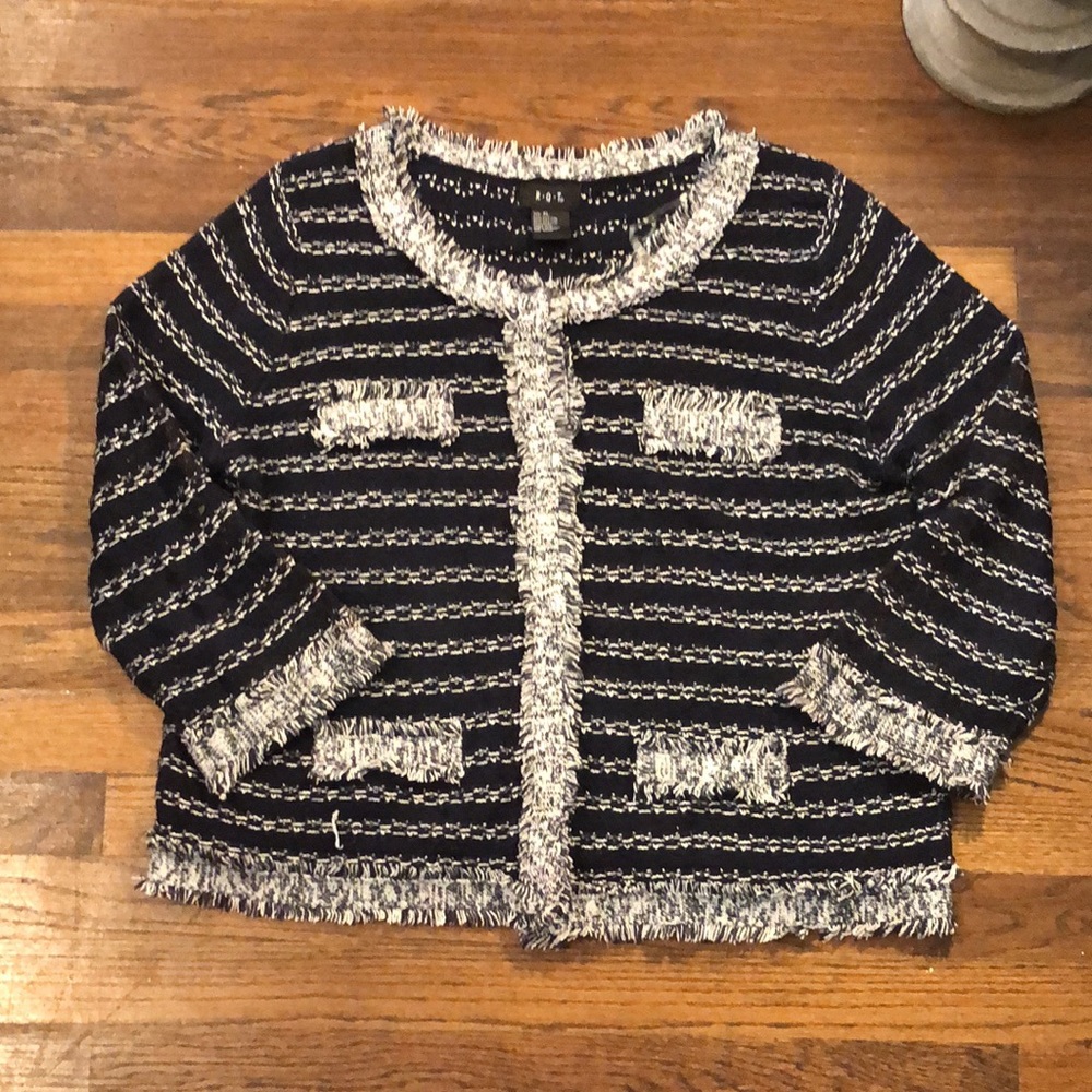 R.Q.T. Blue & White Cardigan size: XL